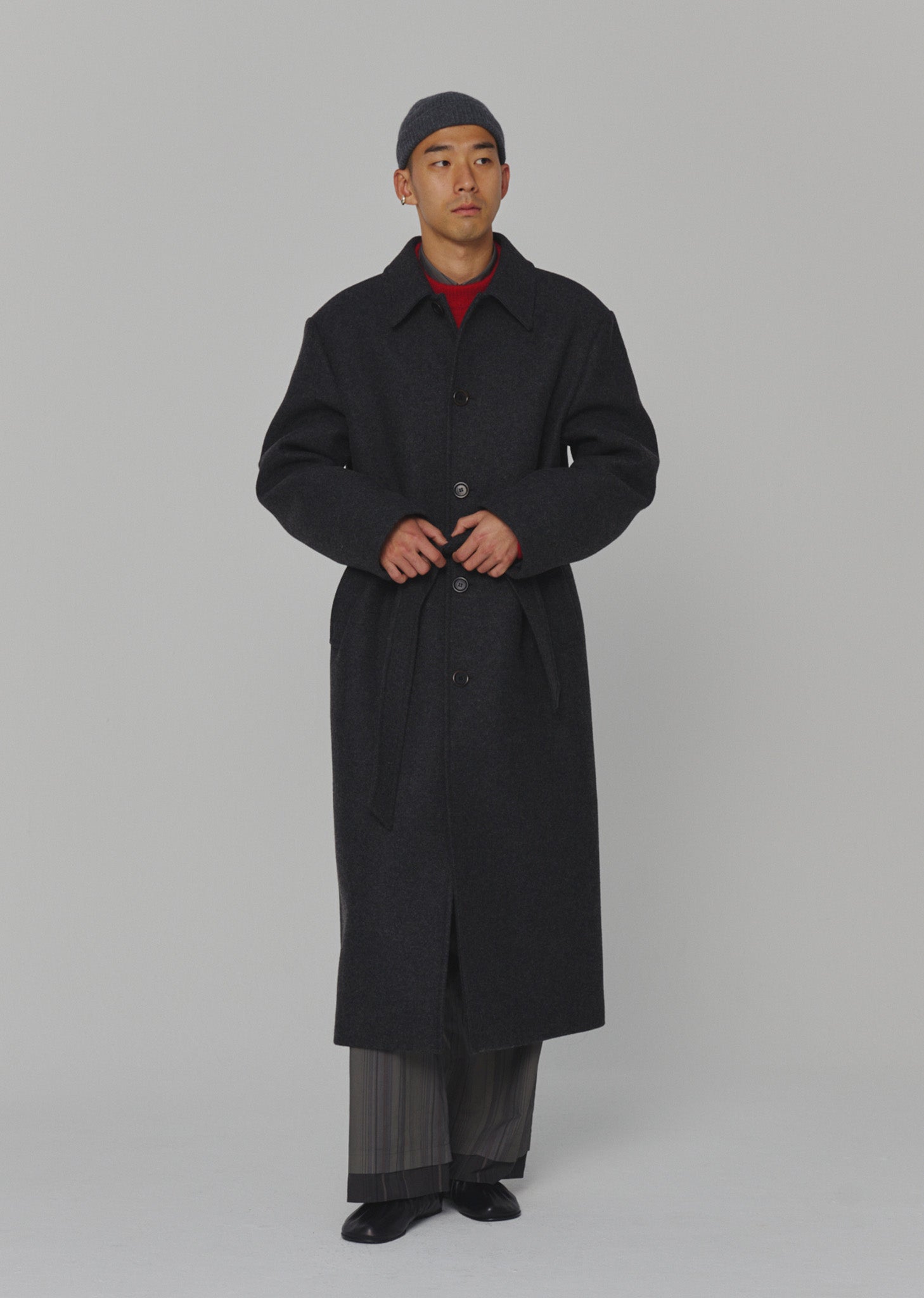 MENS SINGLE BREASTED LONG COAT (2 COLORS)