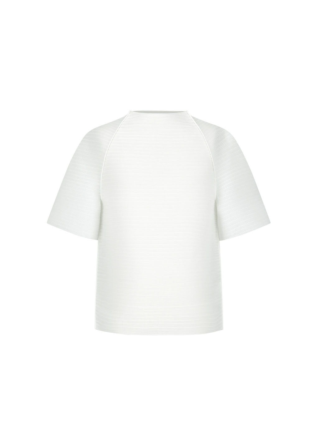 men's pleats raglan top, white