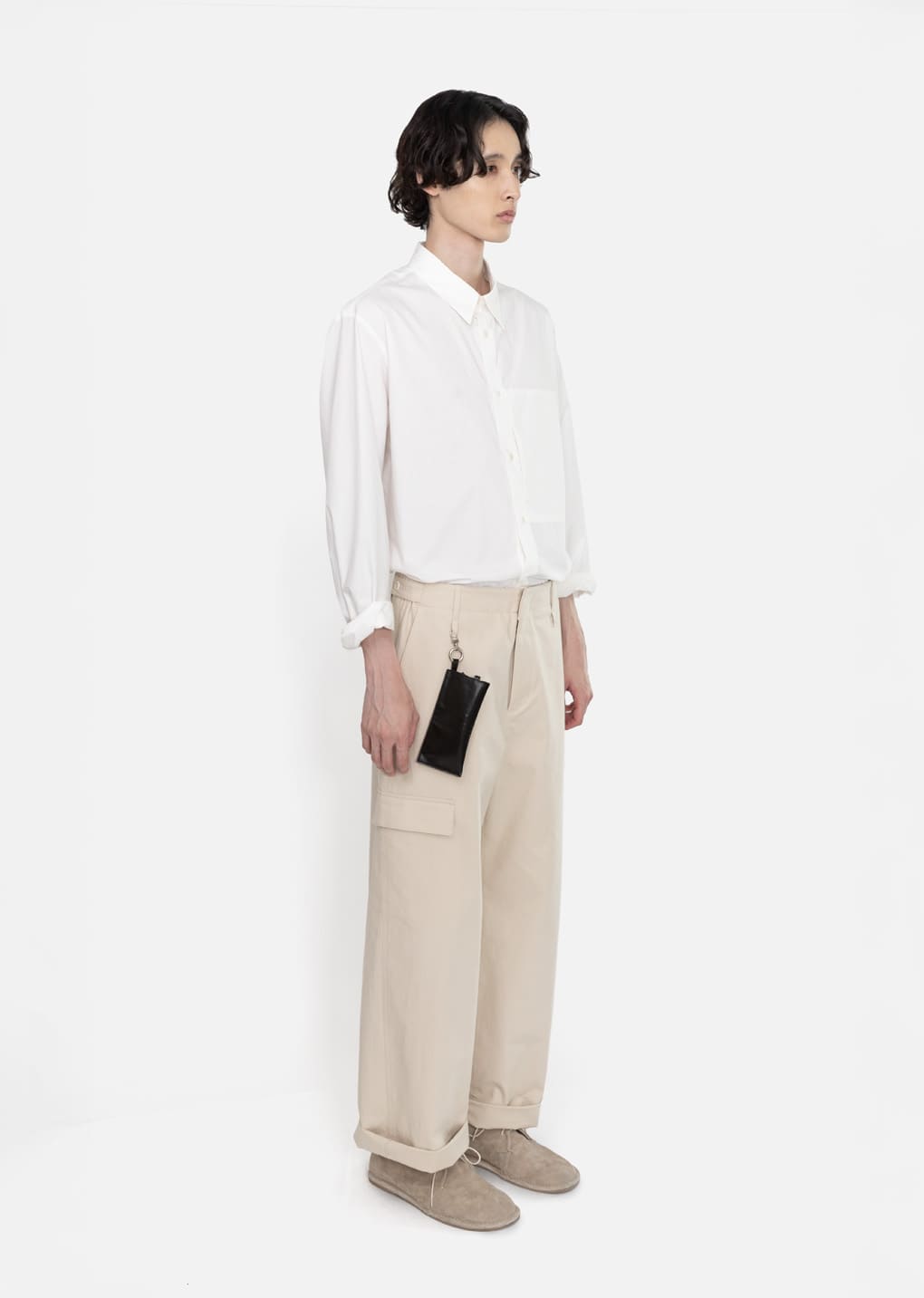 men's pocket work trousers, beige