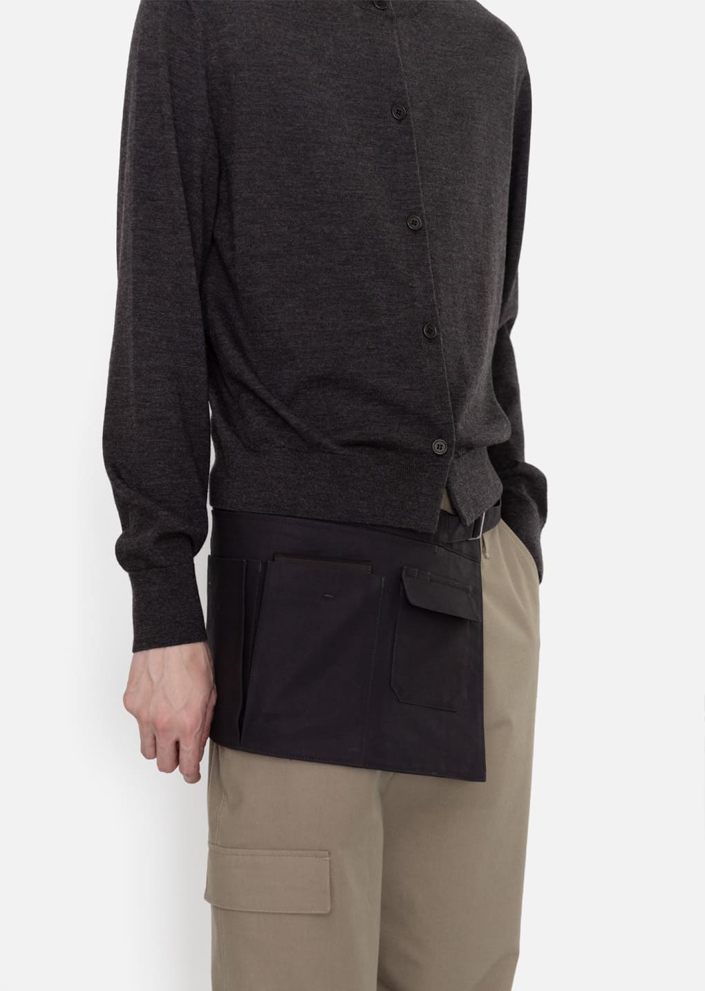 men's pocket work trousers, khaki