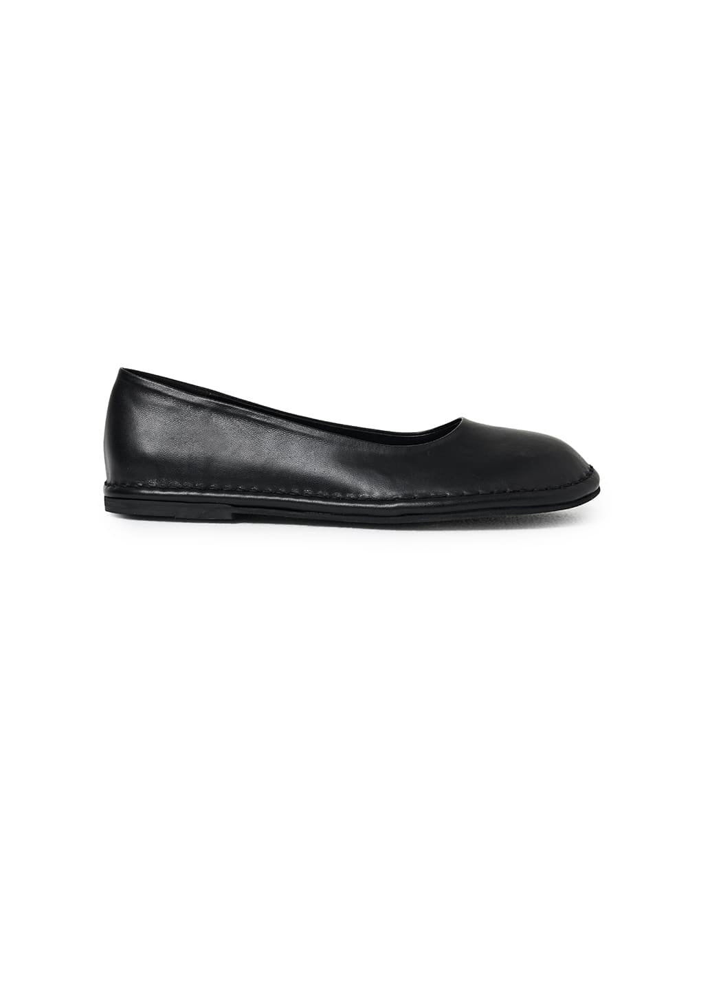 MEN'S ROUNDED FLATS, BLACK