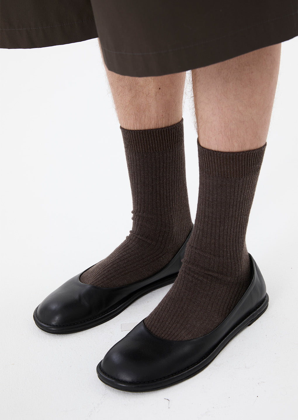 men's rounded flats, black
