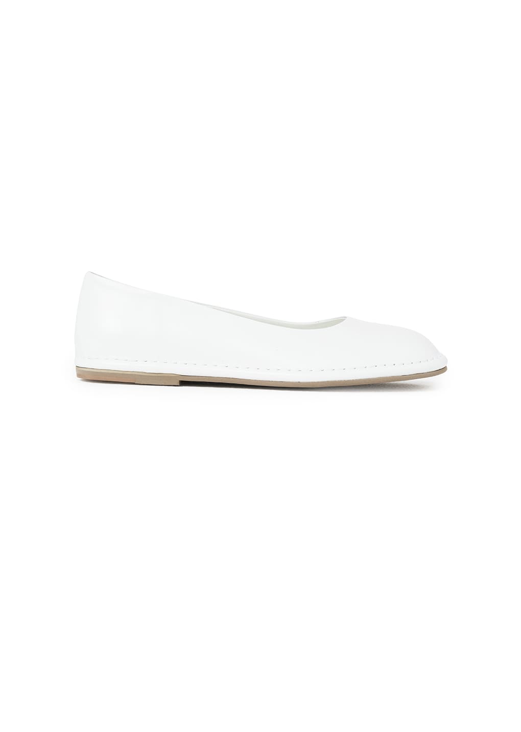 MEN'S ROUNDED FLATS, WHITE