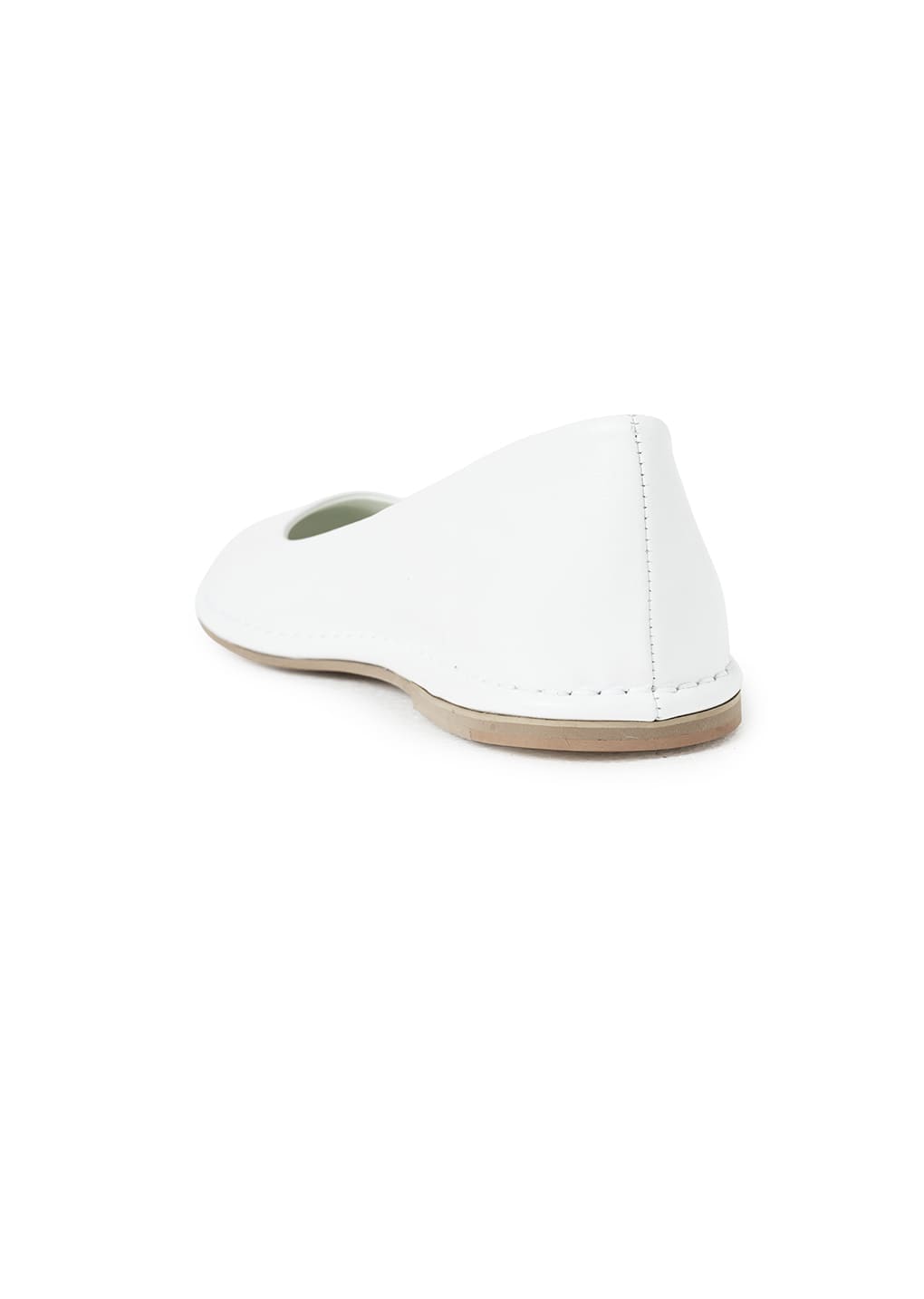 MEN'S ROUNDED FLATS, WHITE