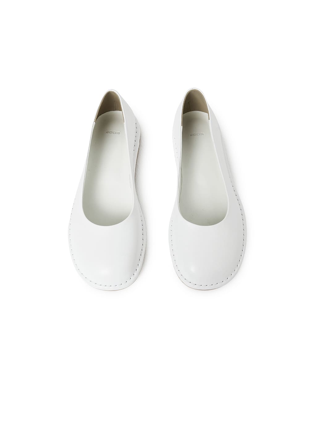 MEN'S ROUNDED FLATS, WHITE