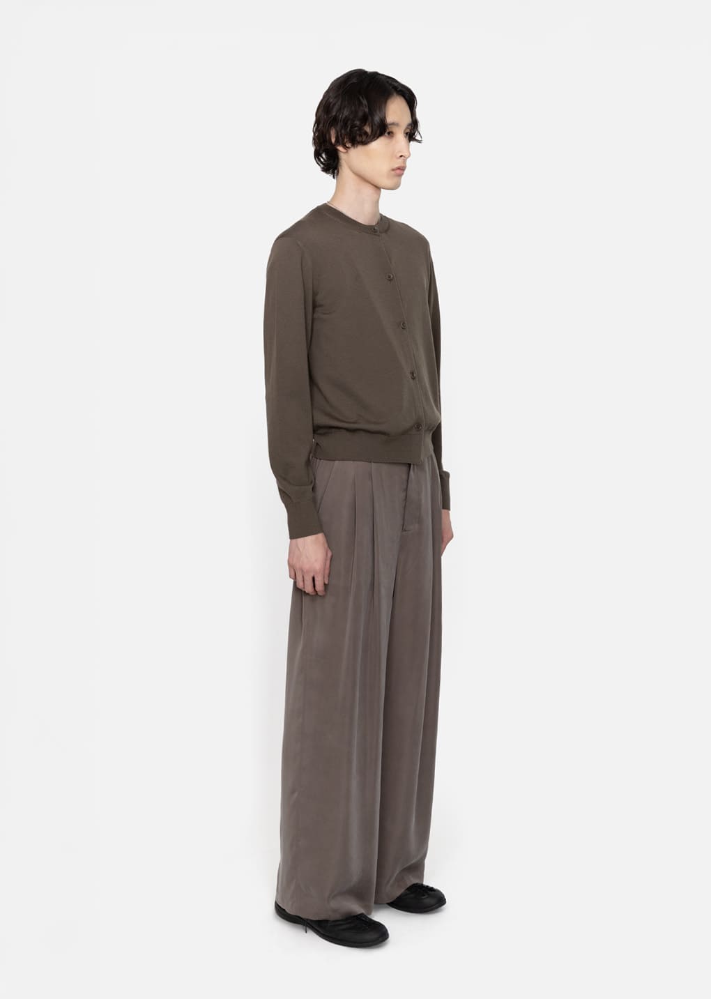 men's wool cardigan, brown