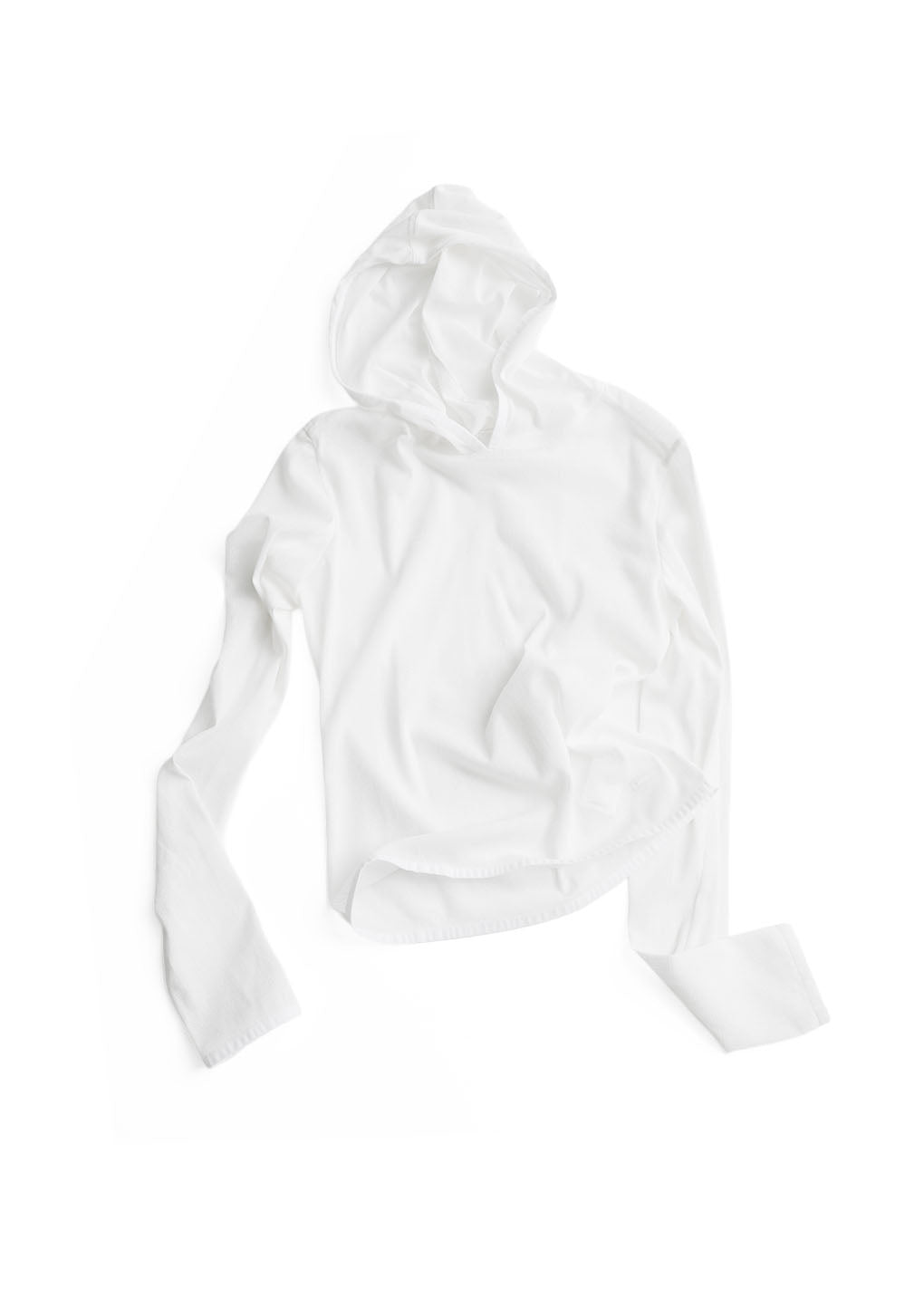 mesh hooded top, white