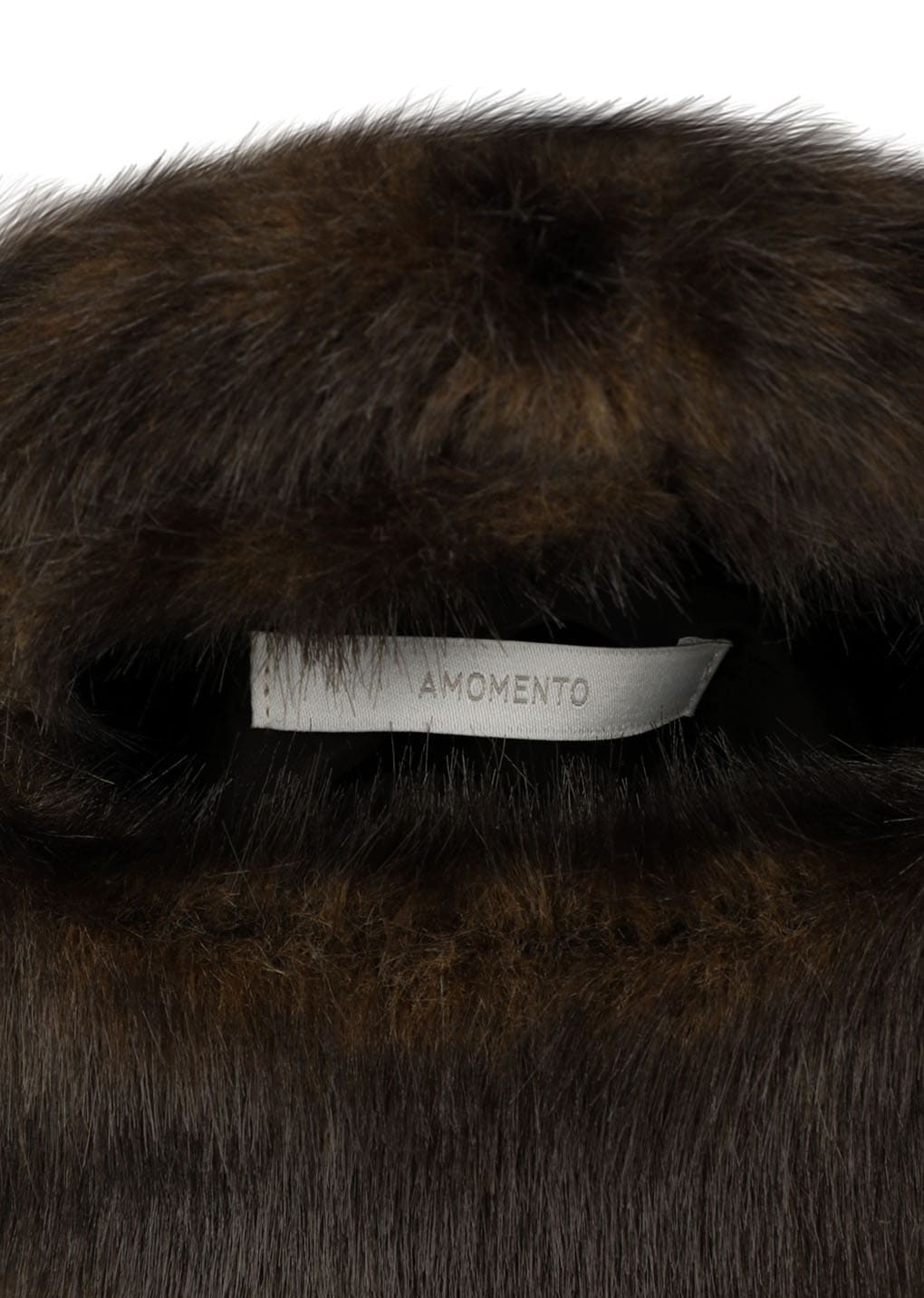 mini fur tote bag, dark brown
