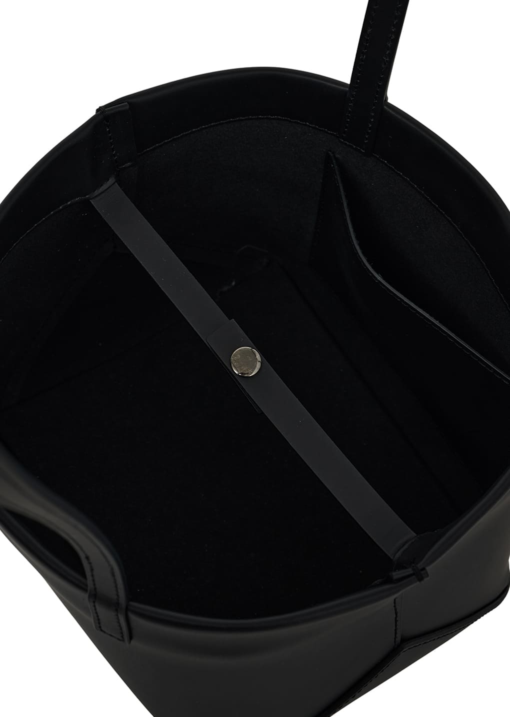 mini square leather bag, black