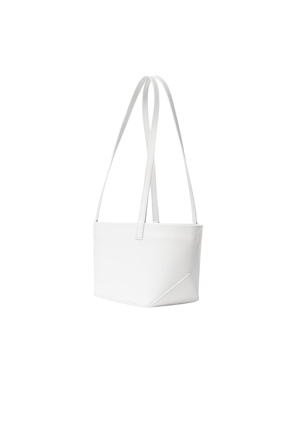 MINI SQUARE LEATHER BAG, WHITE