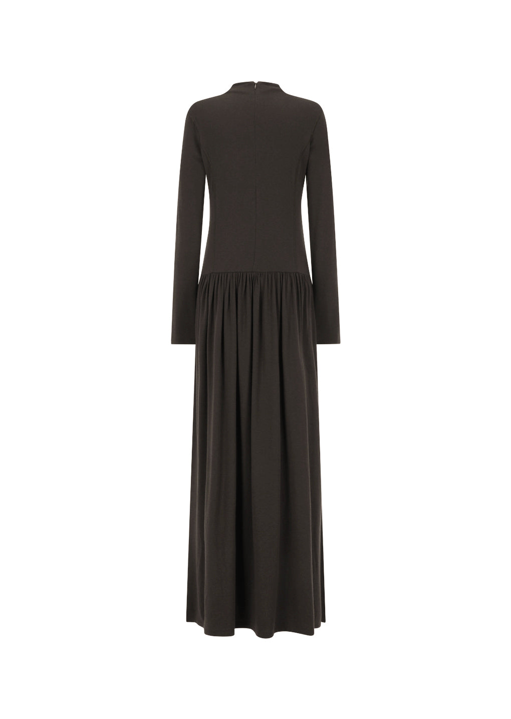 mock neck jersey dress, brown hover