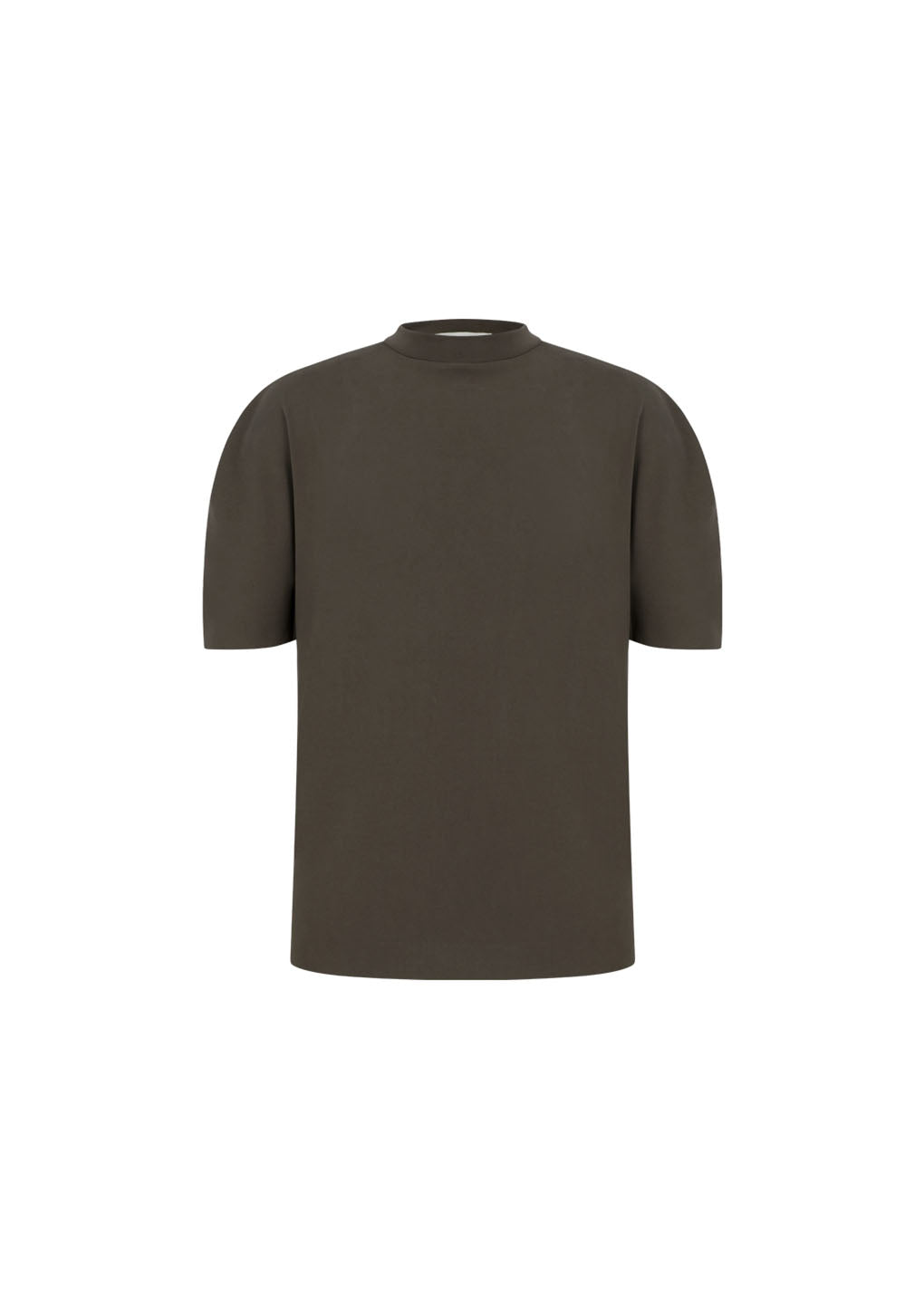 mock neck raglan t-shirt, brown
