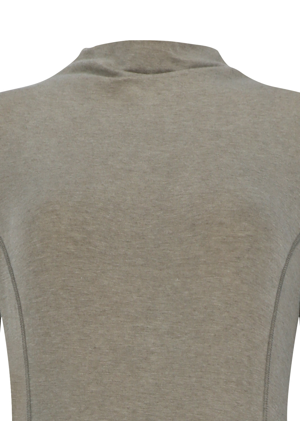 mock neck jersey dress, beige