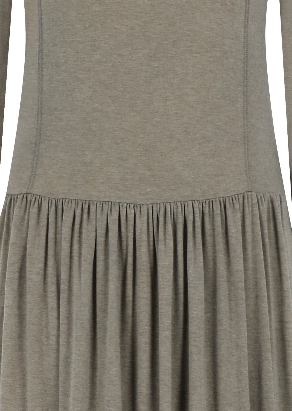 mock neck jersey dress, beige