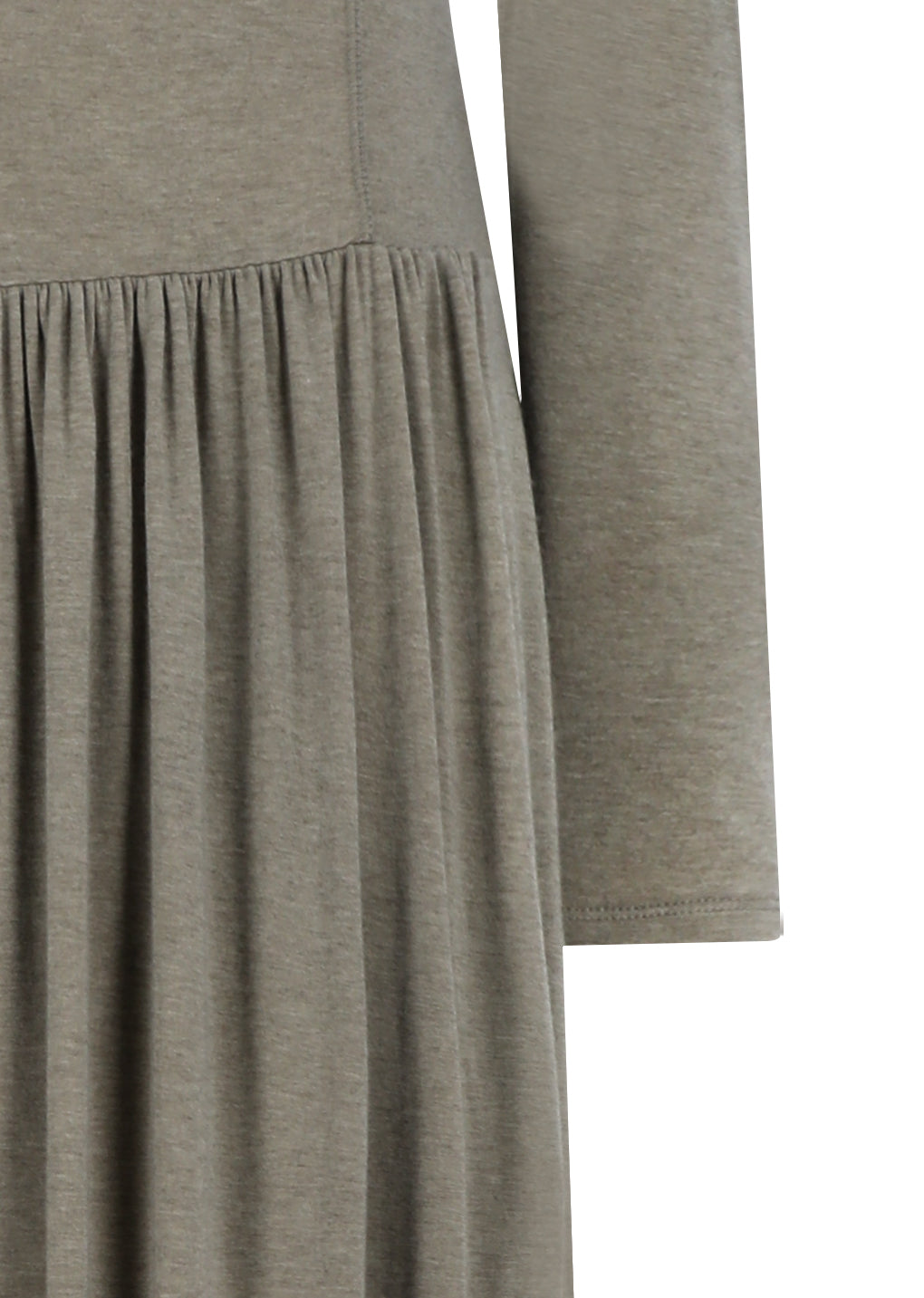 mock neck jersey dress, beige