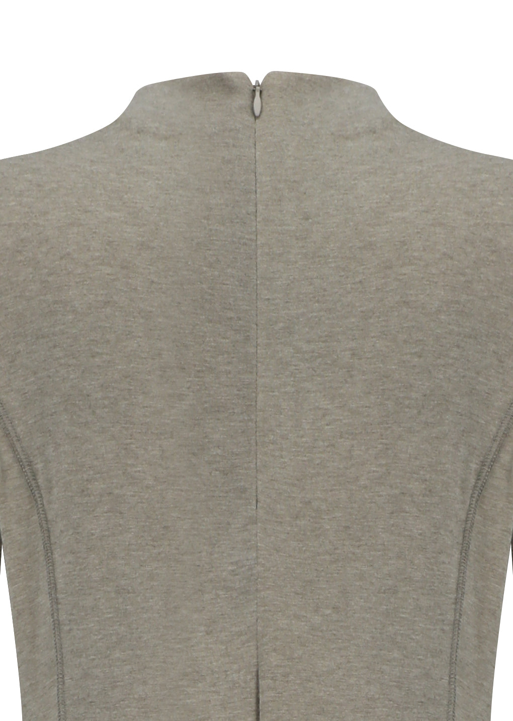mock neck jersey dress, beige