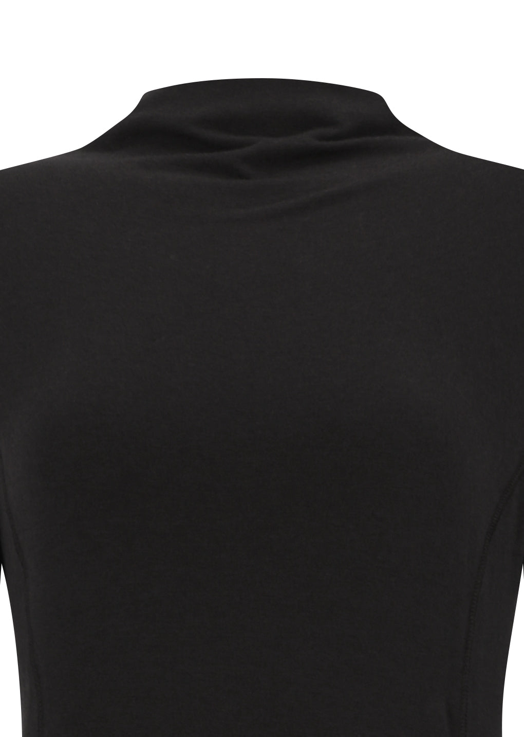 mock neck jersey dress, brown