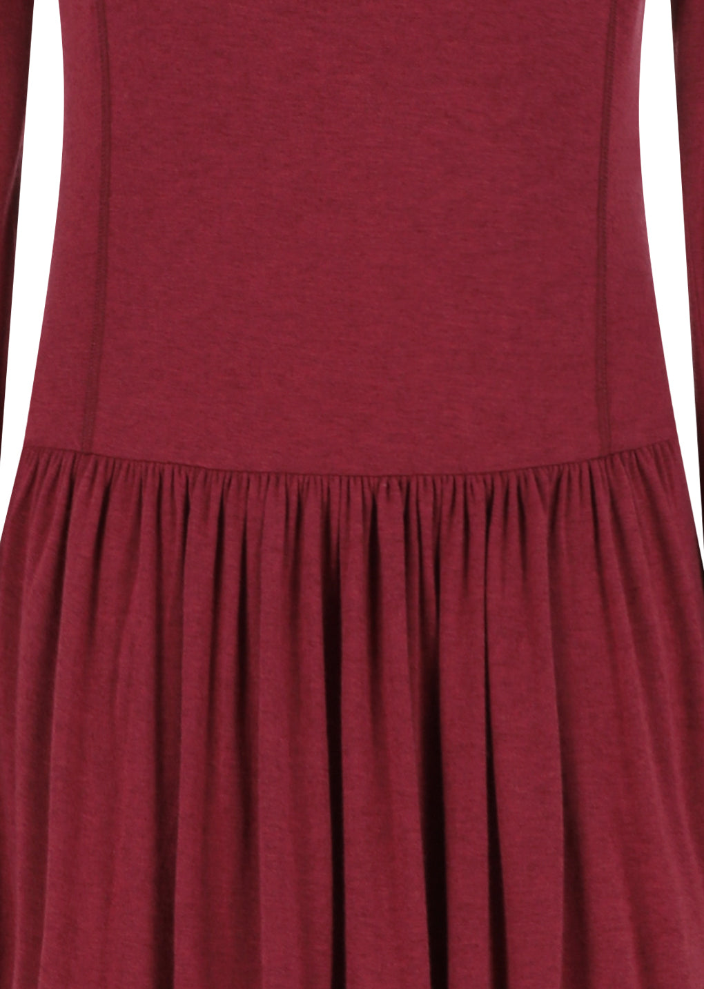 mock neck jersey dress, red