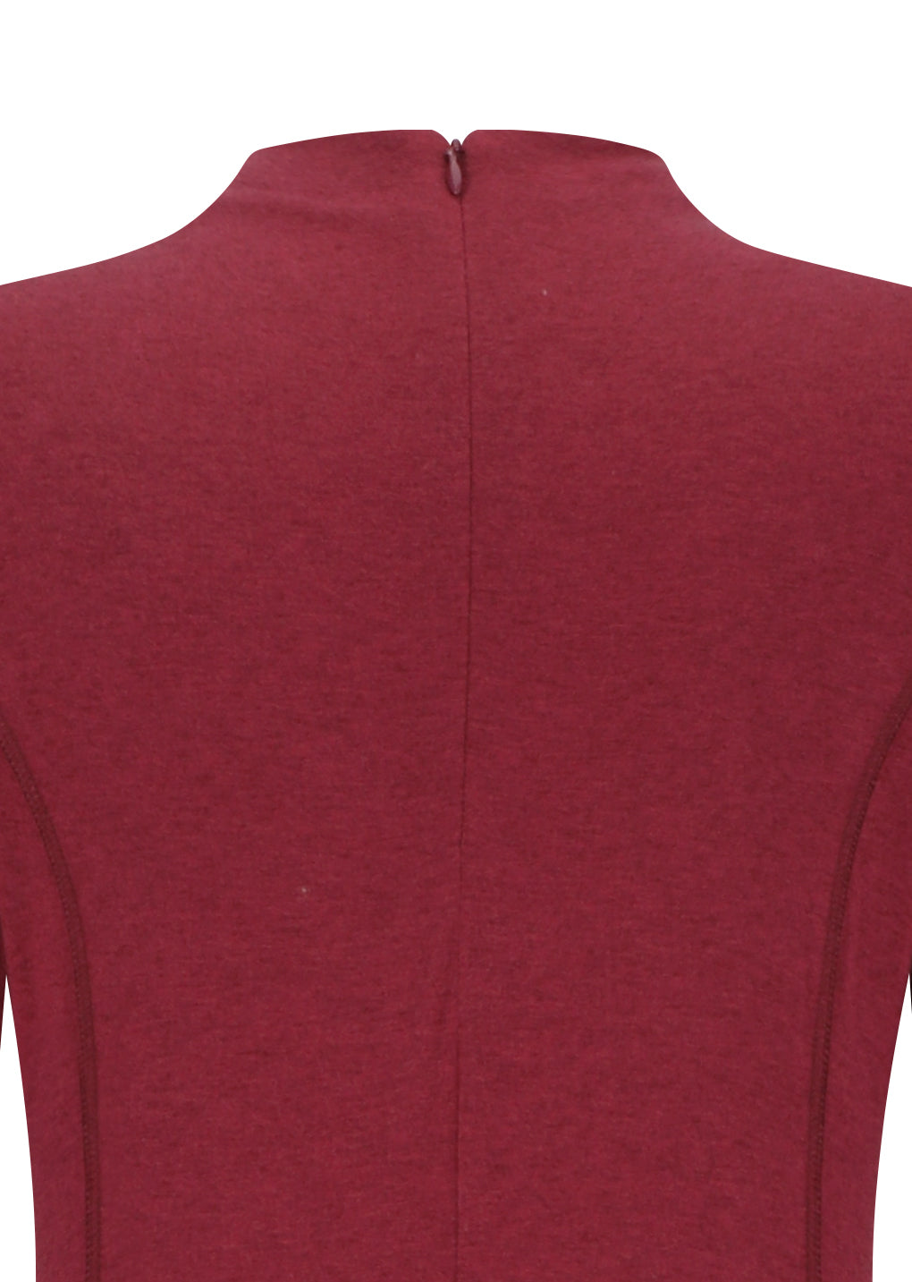 mock neck jersey dress, red