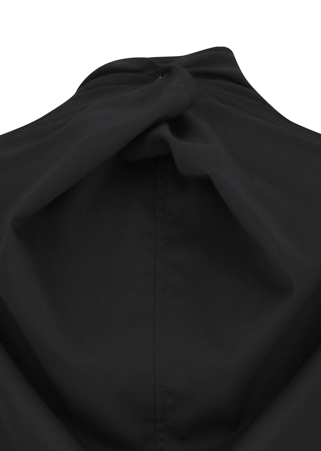 mock neck two way blouse, black