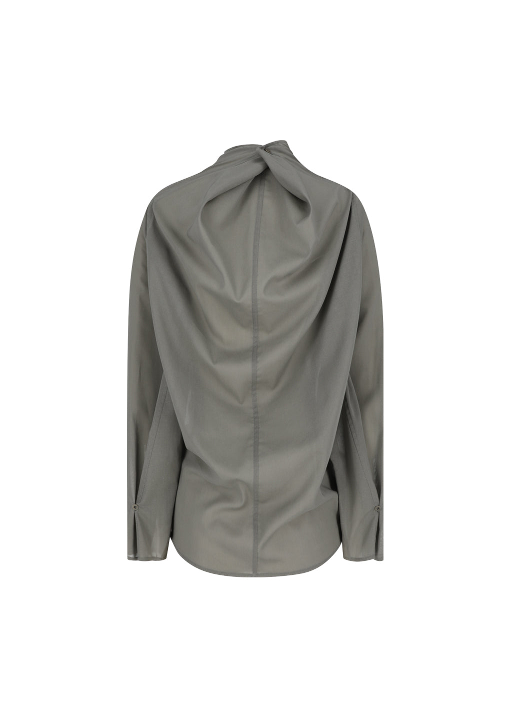 mock neck two way blouse, grey