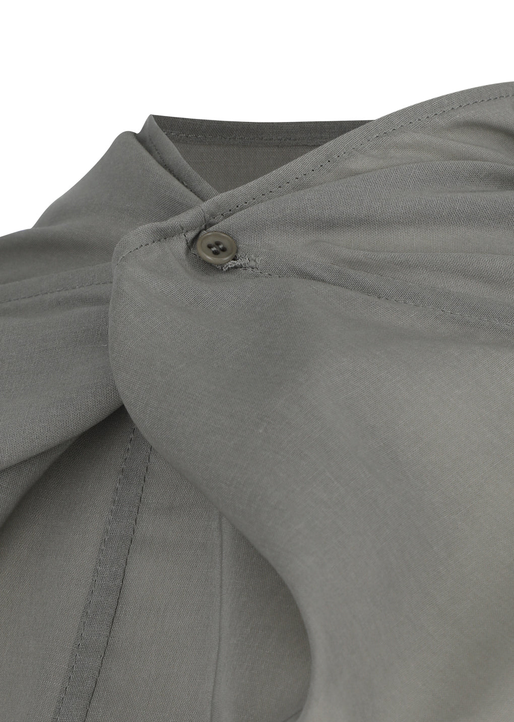 mock neck two way blouse, grey