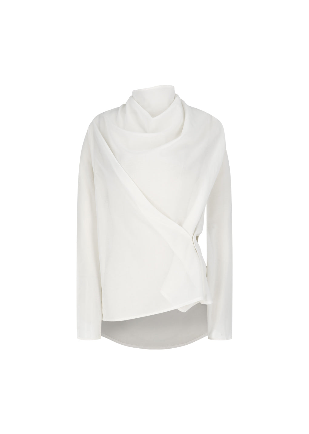 mock neck two way blouse, ivory