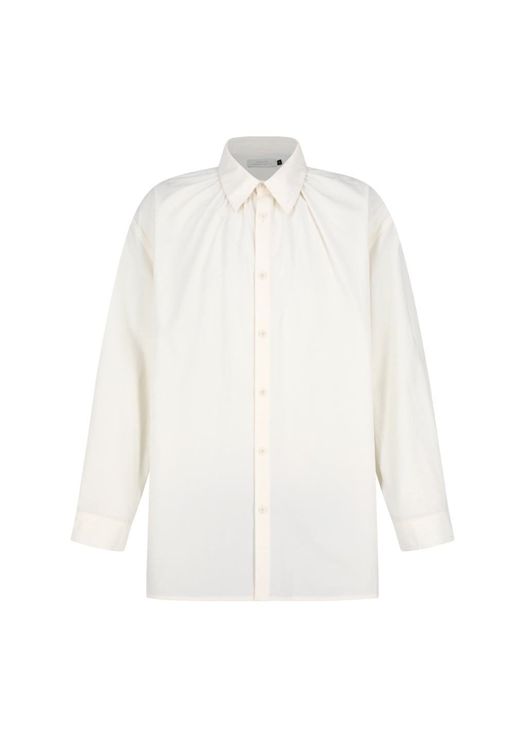 neck shirring oversized shirts, ecru