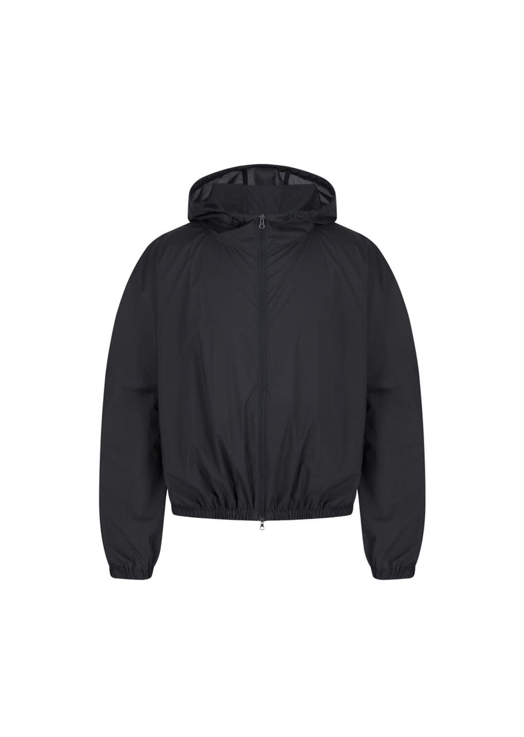 nylon raglan hooded jumper, charcoal