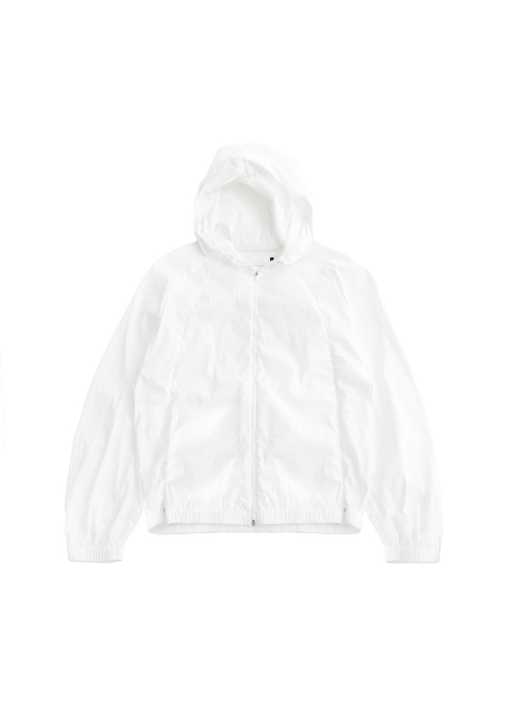 men's nylon raglan hooded jumper, white hover