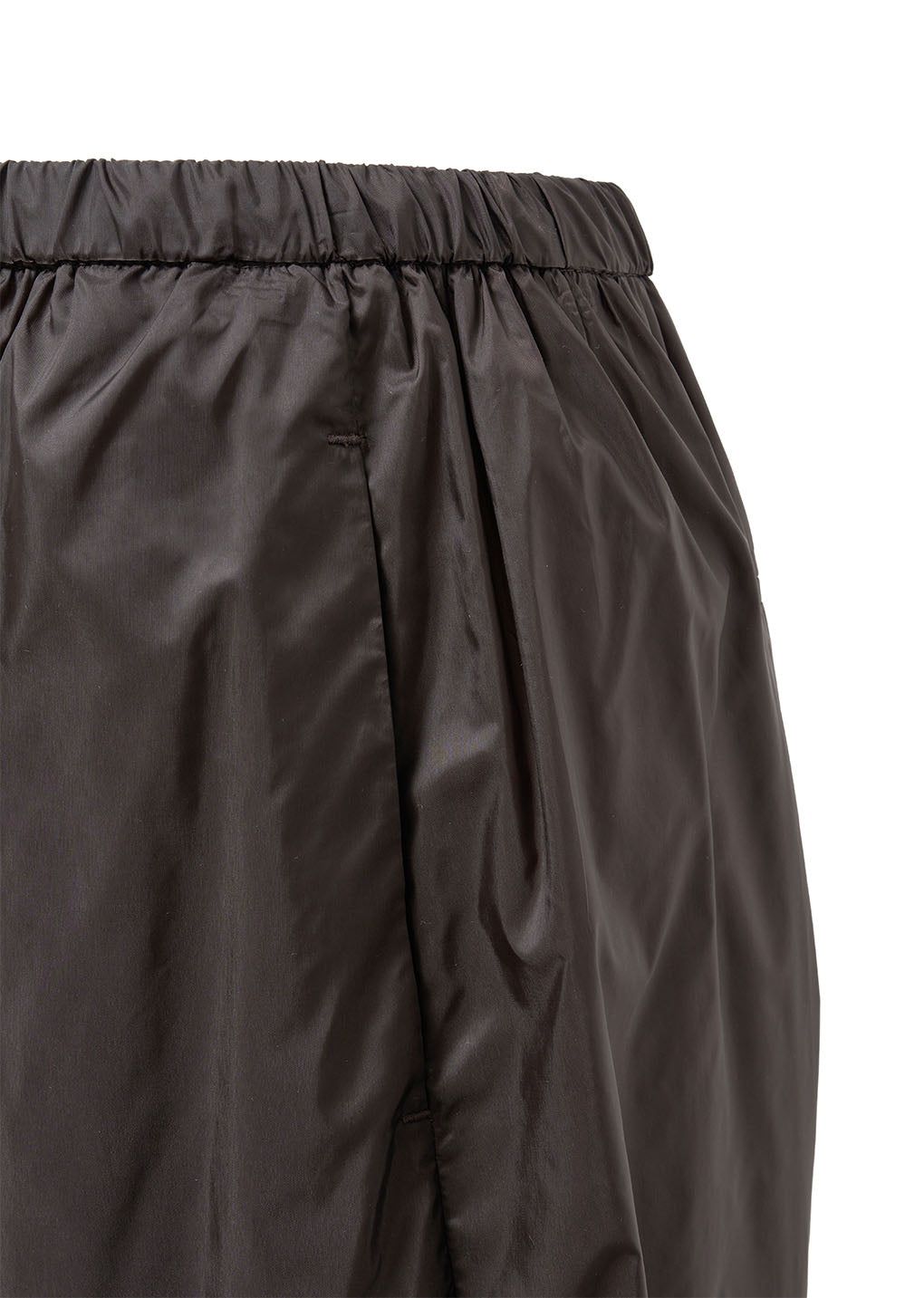 nylon shirring pants, dark brown
