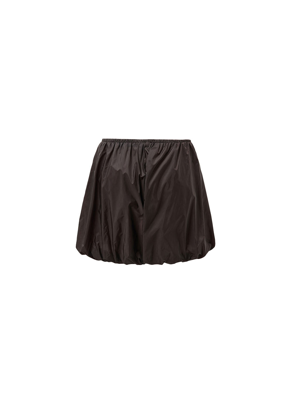 nylon shirring shorts, dark brown