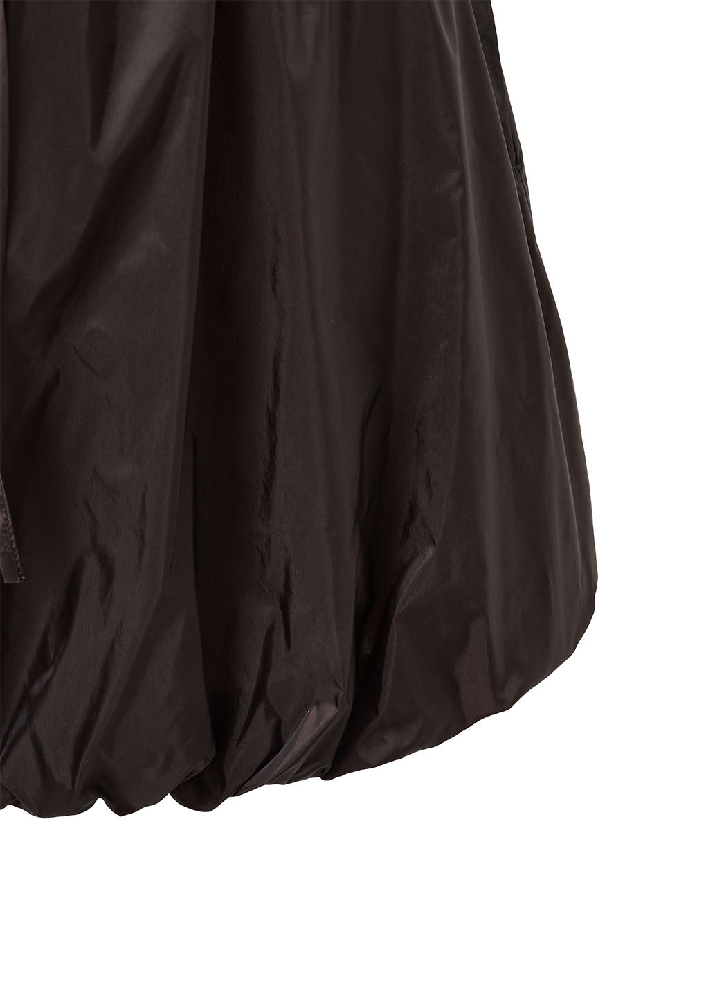 nylon shirring shorts, dark brown