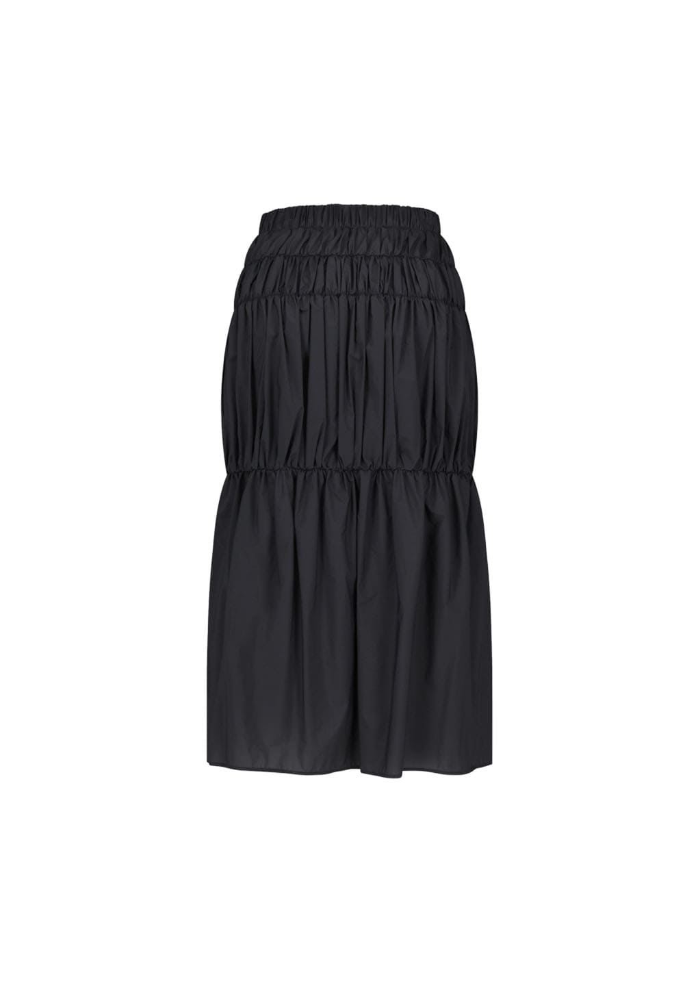 nylon shirring skirt, charcoal hover