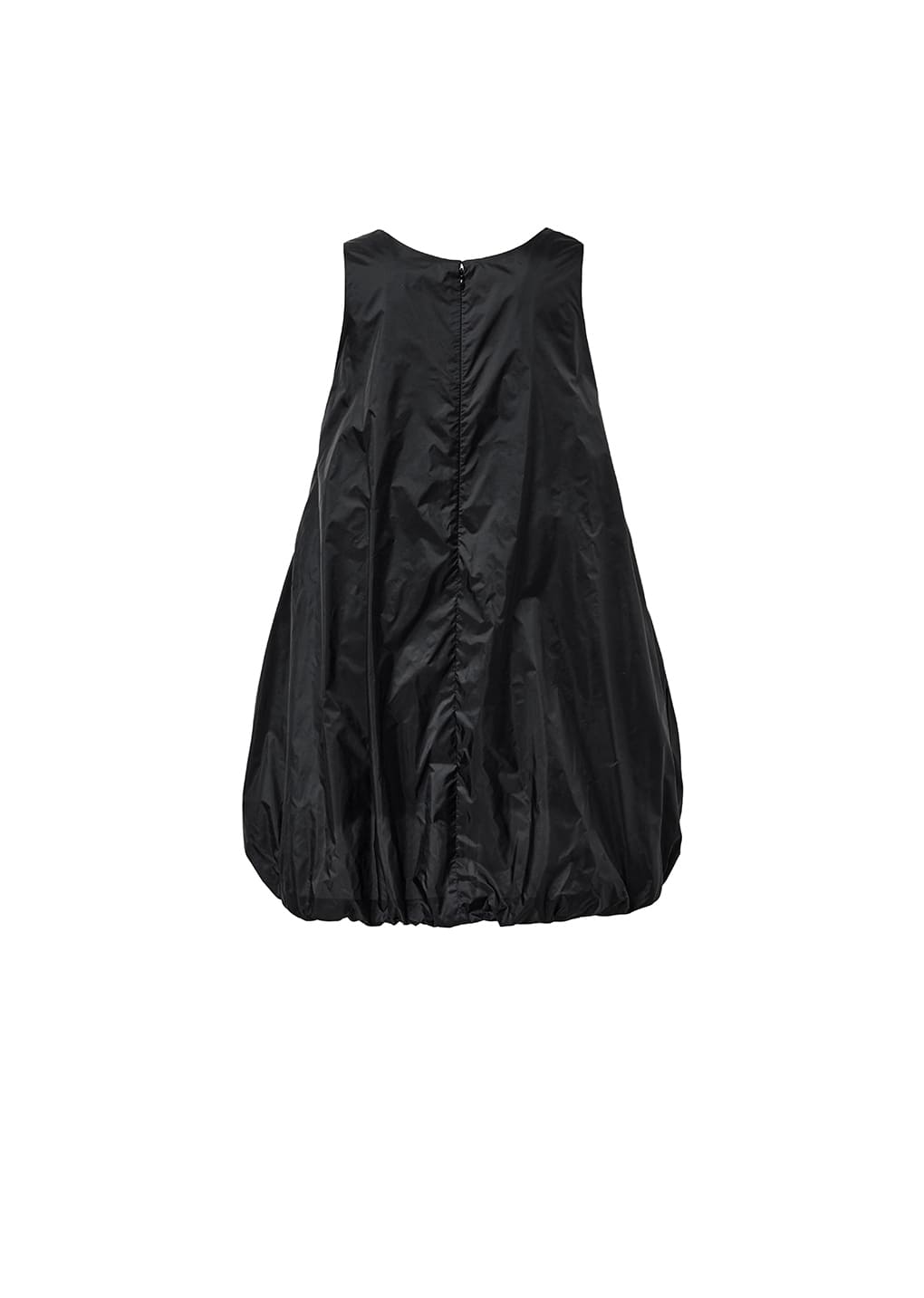 NYLON VOLUME MINI DRESS, BLACK