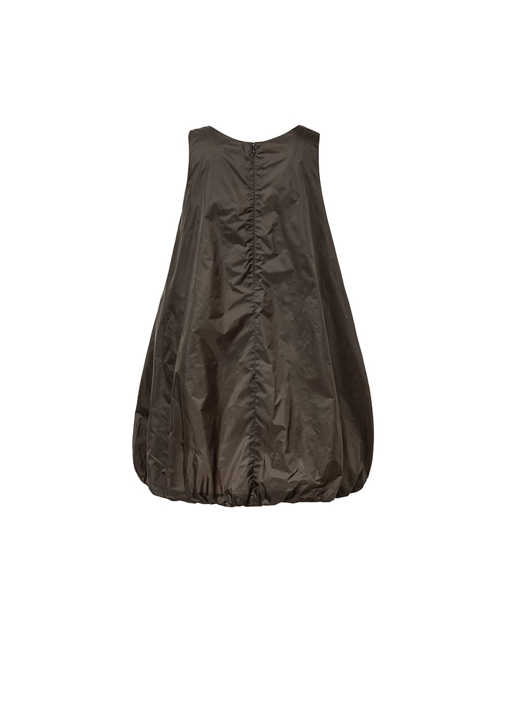 NYLON VOLUME MINI DRESS, BROWN