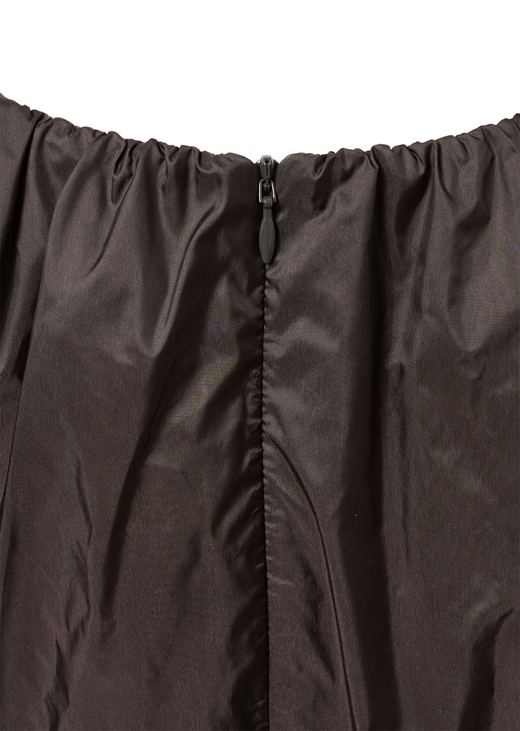 nylon volume shirring top, dark brown