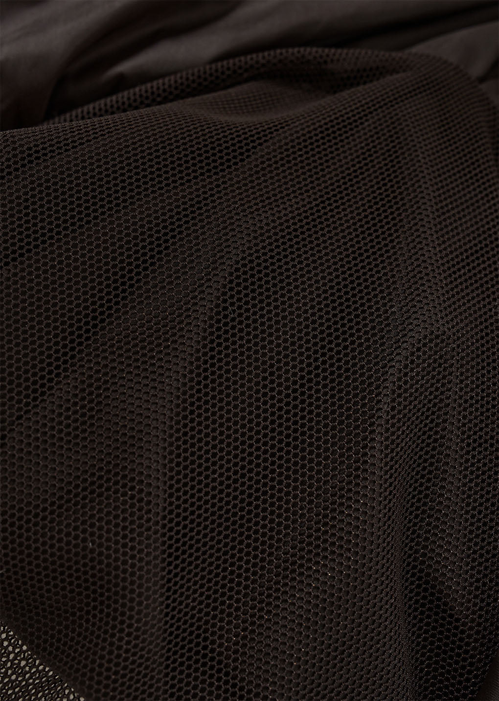 nylon volume shirring top, dark brown