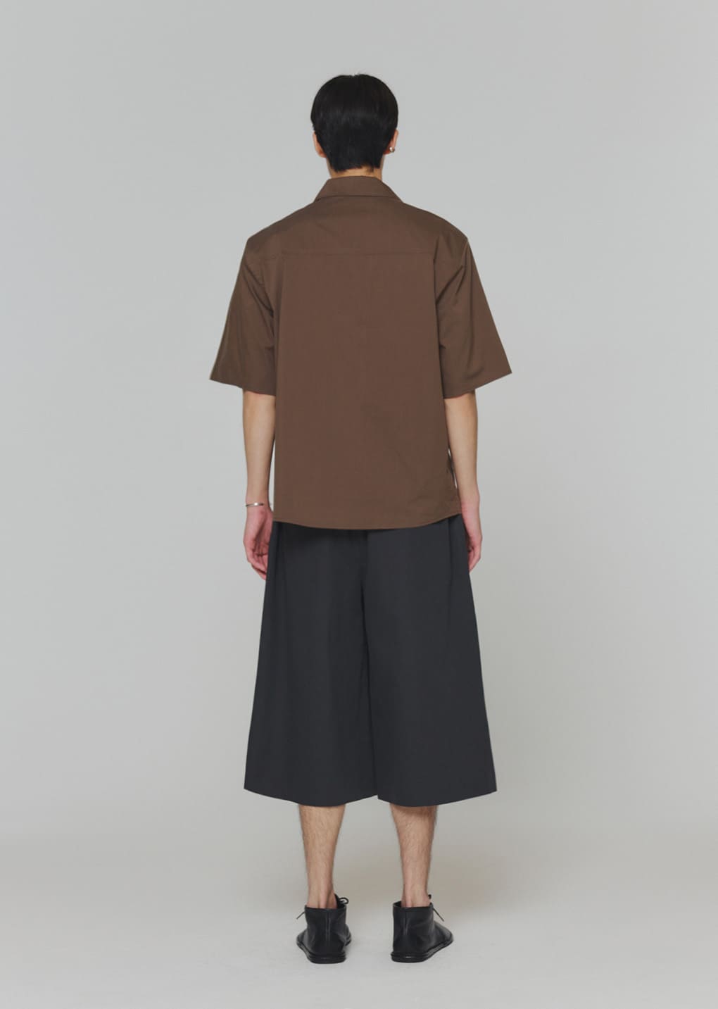 open collar half shirts, brown