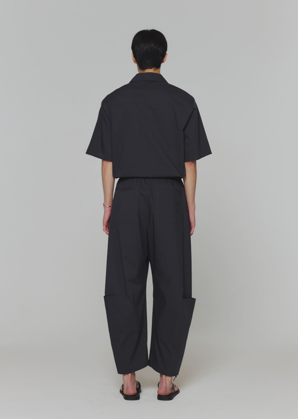open collar half shirts, charcoal