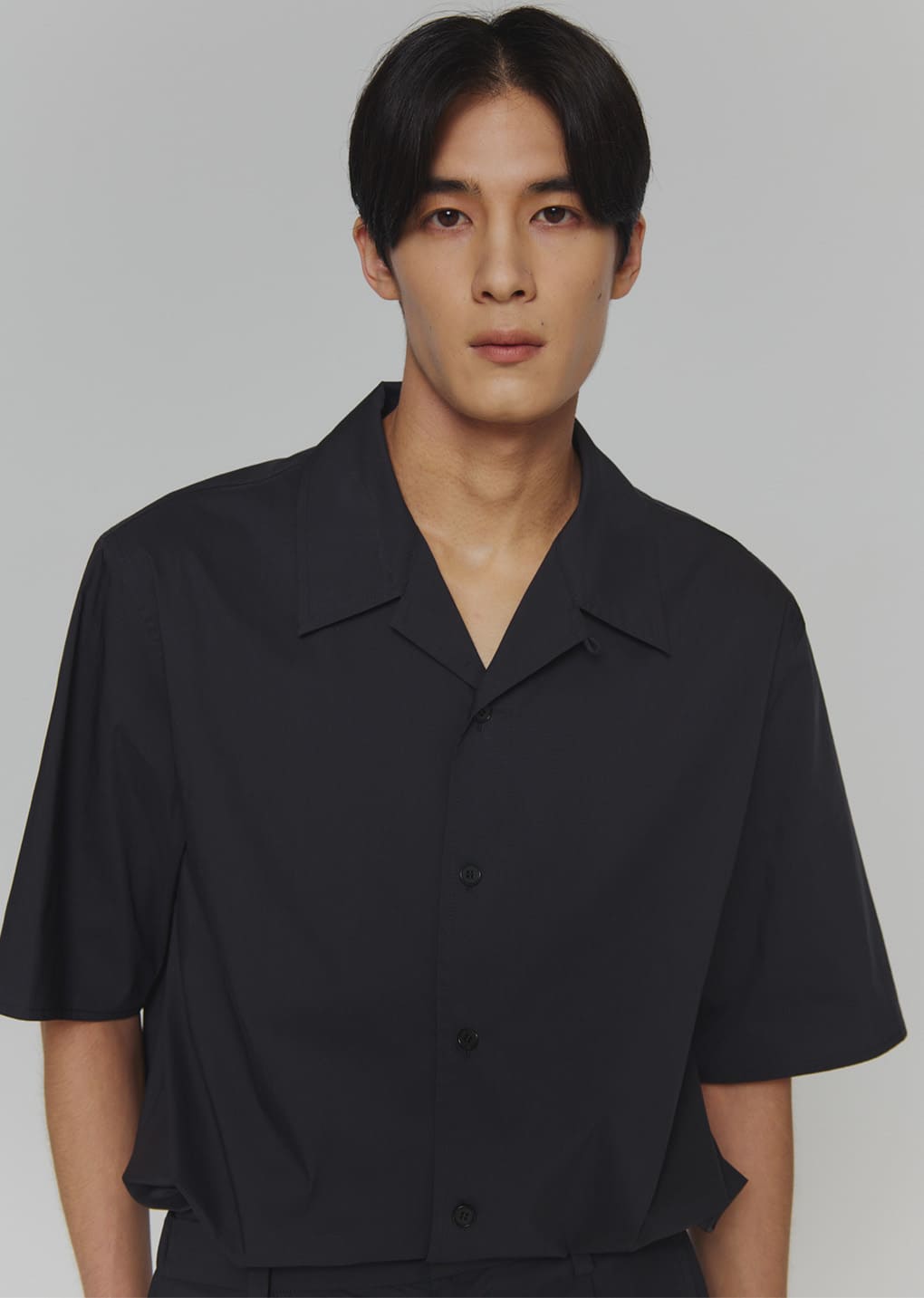 open collar half shirts, charcoal