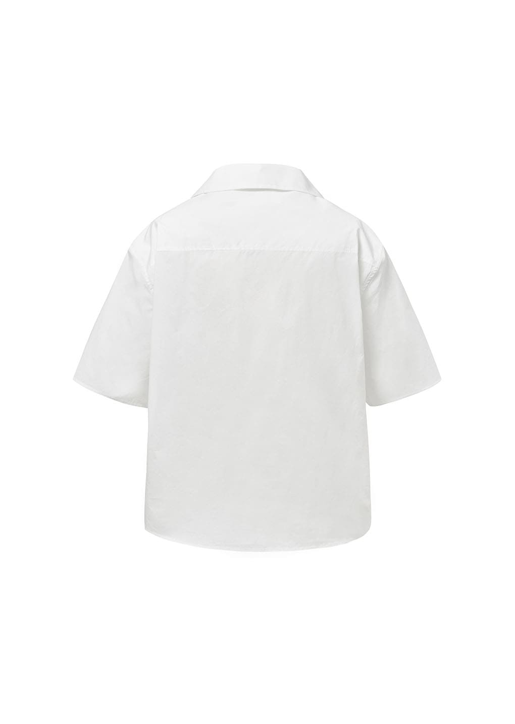 open collar half shirts, white