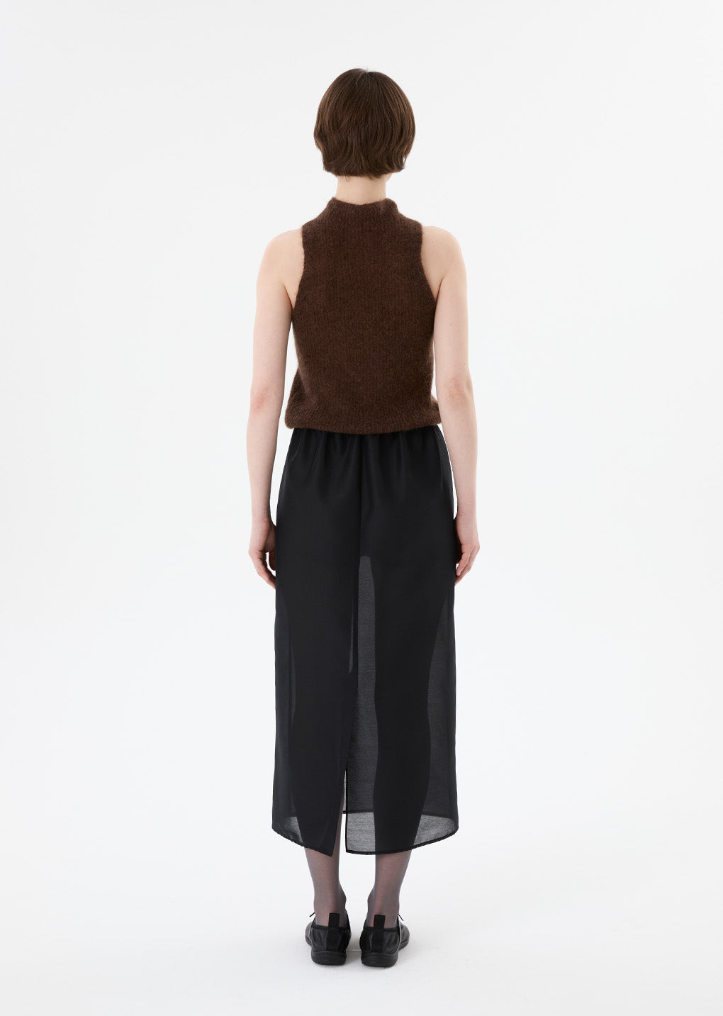 organza layered skirt, charcoal