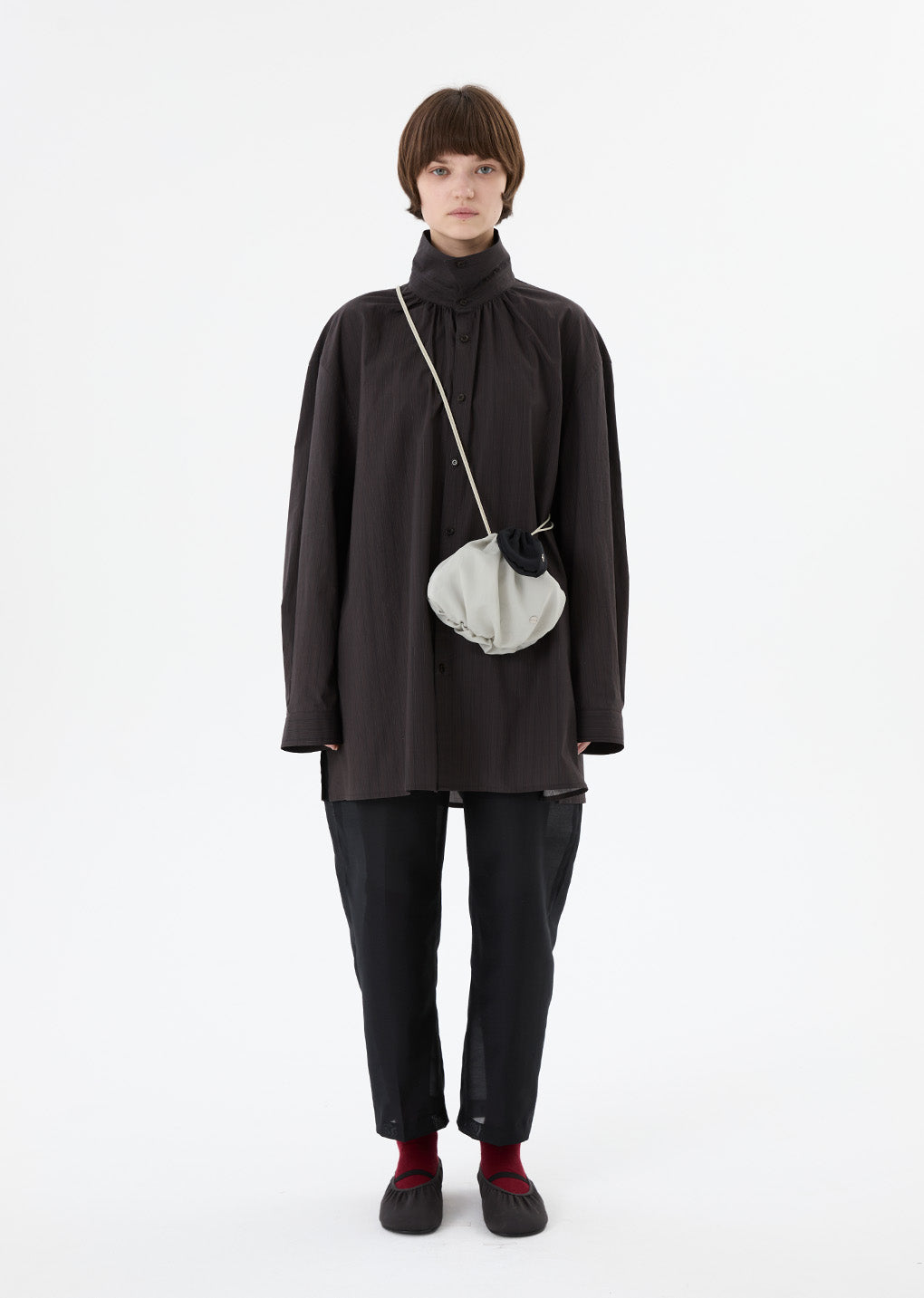 organza structure pants, black hover