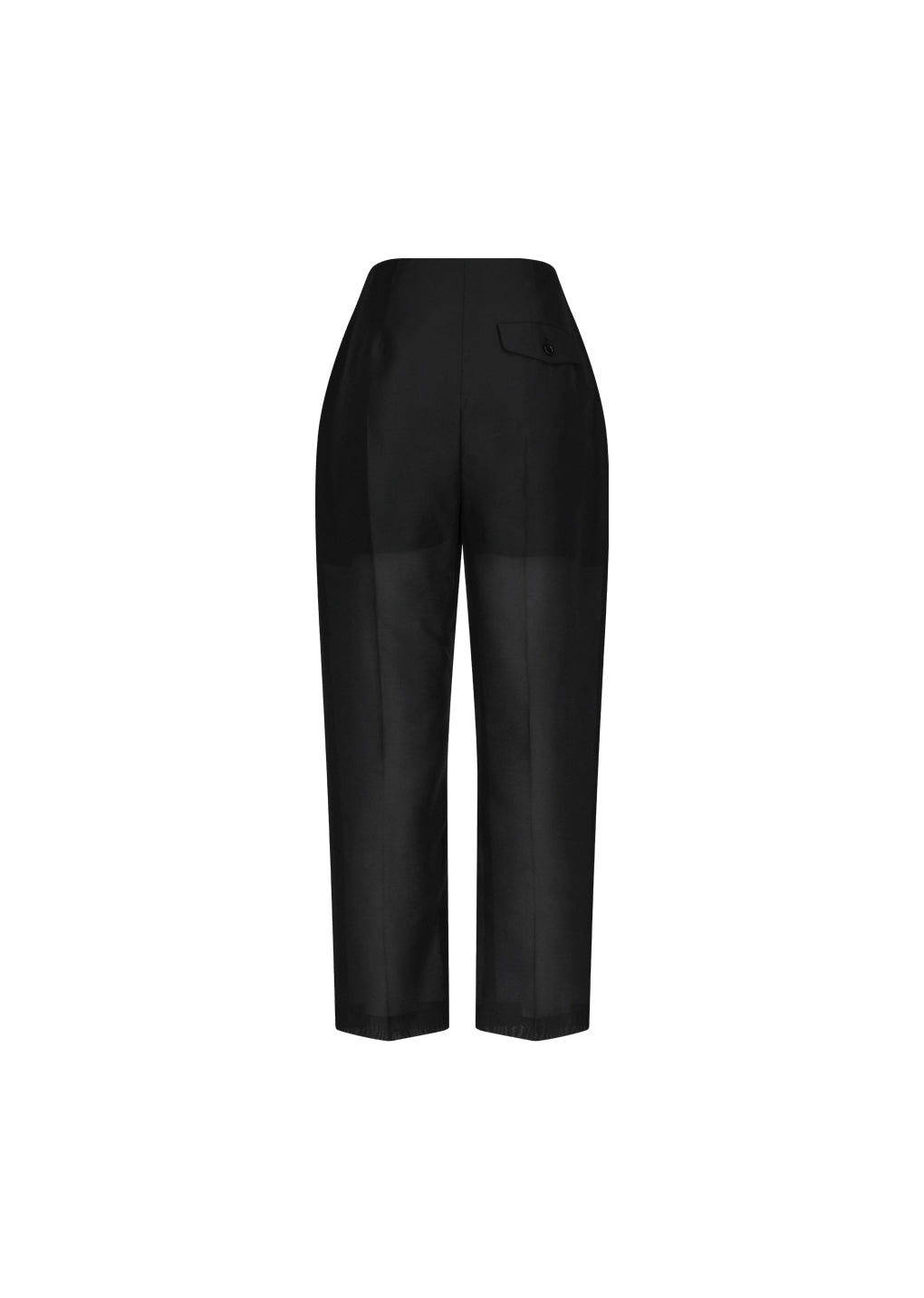 organza structure pants, black