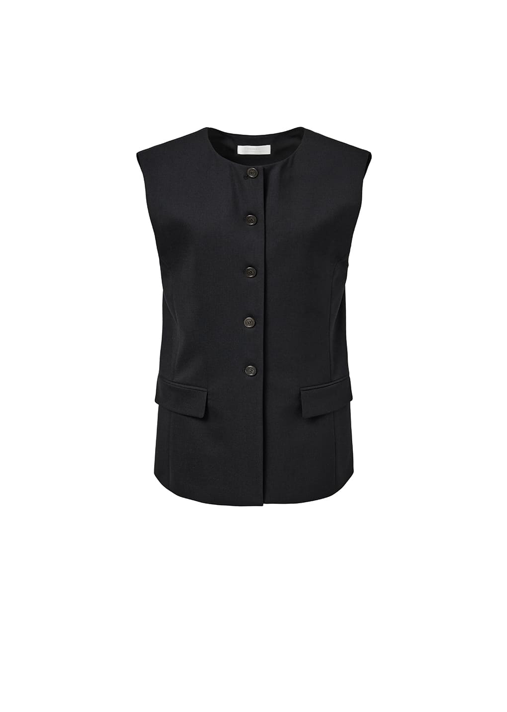 OVERSIZED BUTTON UP VEST, BLACK