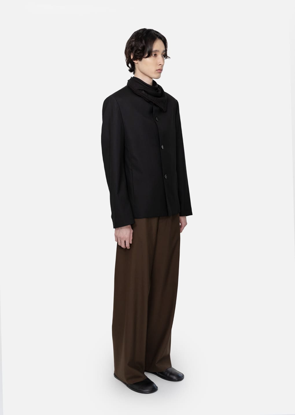 oversized wool jacket, black