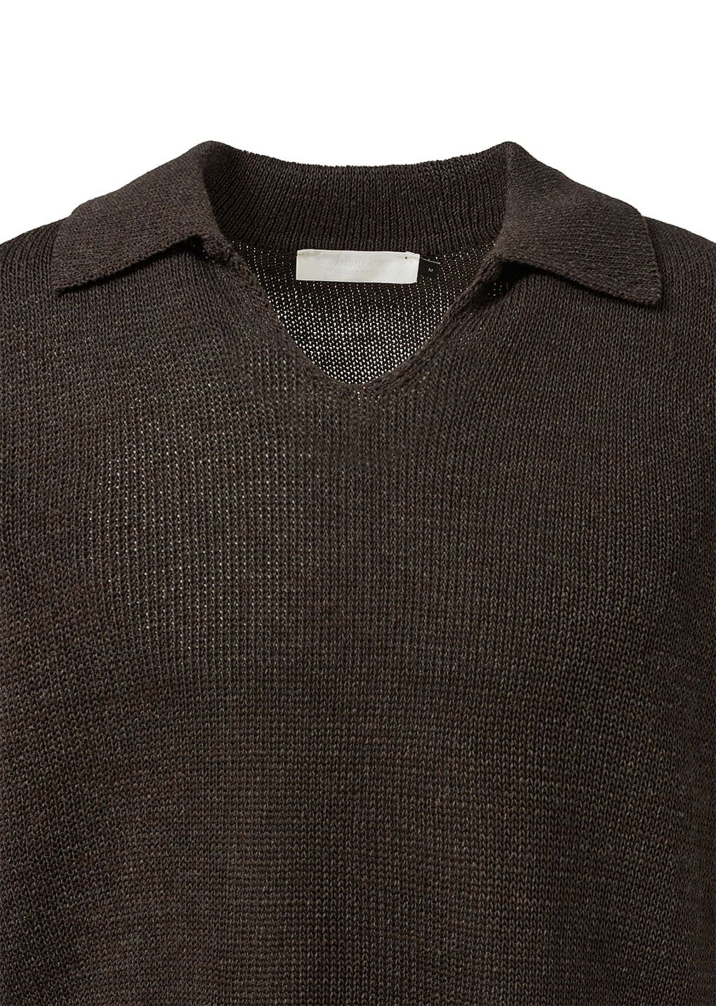 paper yarn collar knit, dark brown