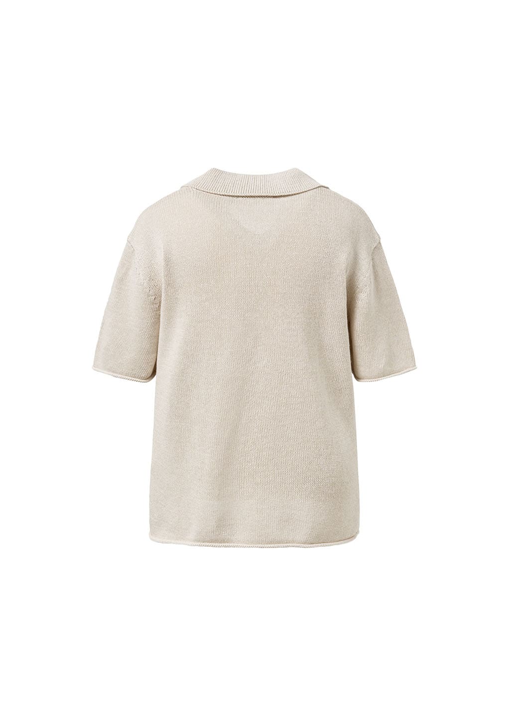 paper yarn collar knit, ecru