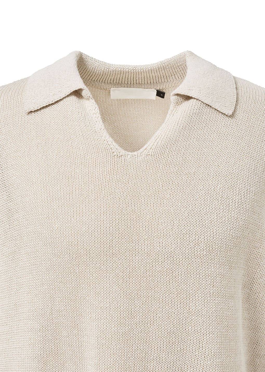 paper yarn collar knit, ecru